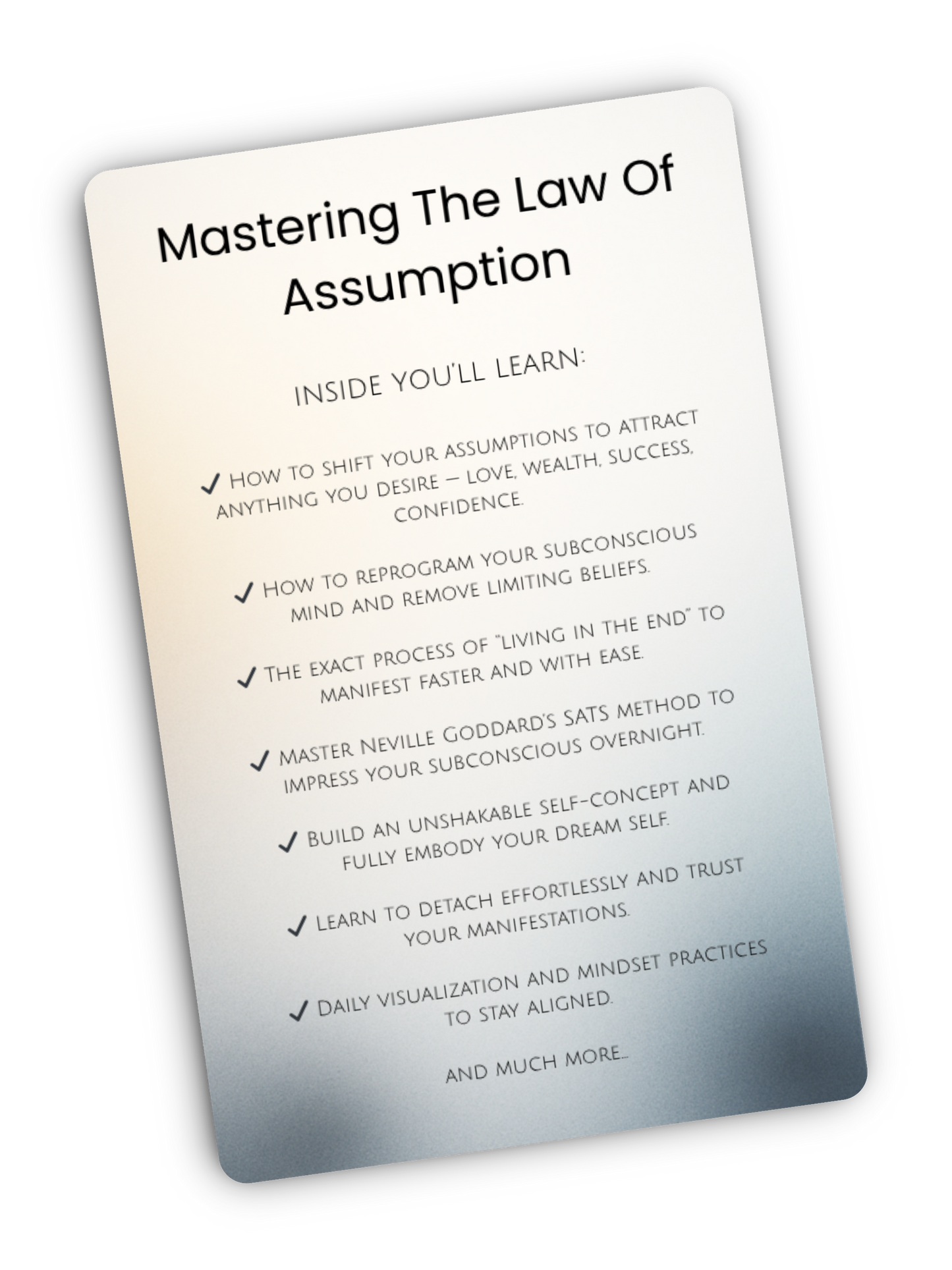 Mastering The Law Of Assumption E-book