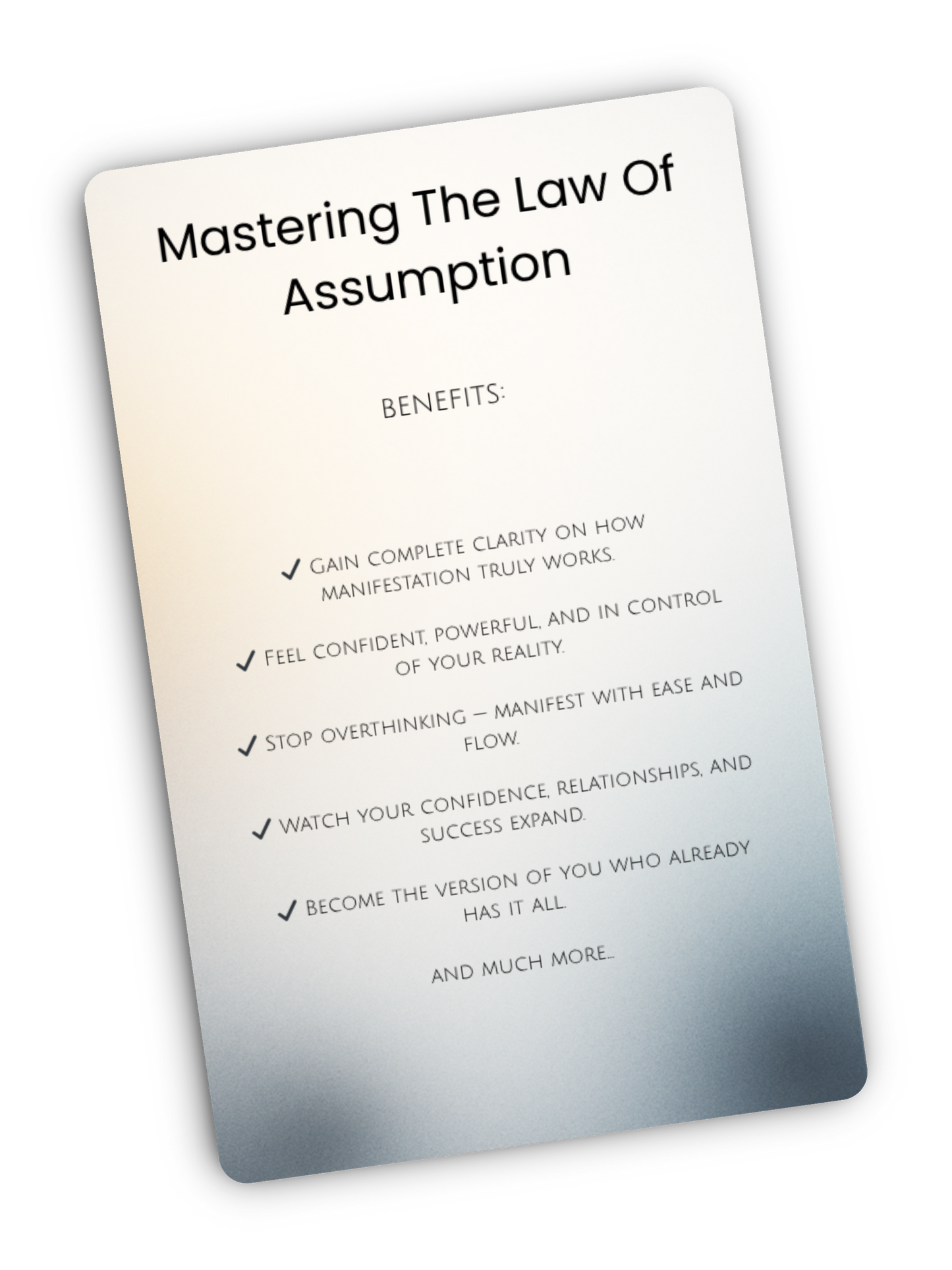 Mastering The Law Of Assumption E-book
